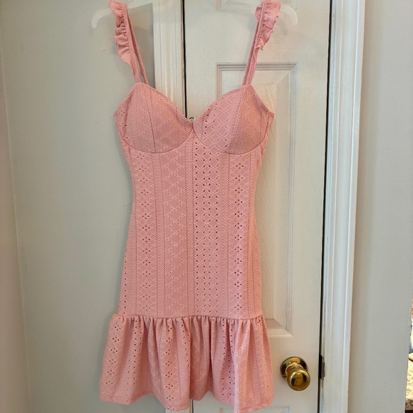 Eyelet Mini Dress - Picture 1 of 2